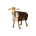 Schaap Shawn groot - 58x34x62 - Wit/bruin/naturel - Teak/geitenhuid-Krukjes-HSM Collection