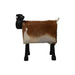 Schaap Shawn groot - 58x34x62 - Wit/bruin/zwart - Teak/geitenhuid-Krukjes-HSM Collection