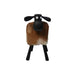 Schaap Shawn groot - 58x34x62 - Wit/bruin/zwart - Teak/geitenhuid-Krukjes-HSM Collection