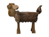 Schaap Shawn klein - 32x14x32 - Wit/bruin/naturel - Teak/geitenhuid-Krukjes-HSM Collection