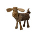 Schaap Shawn klein - 32x14x32 - Wit/bruin/naturel - Teak/geitenhuid-Krukjes-HSM Collection