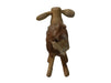 Schaap Shawn klein - 32x14x32 - Wit/bruin/naturel - Teak/geitenhuid-Krukjes-HSM Collection