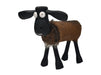 Schaap Shawn klein - 32x14x32 - bruin/zwart - Teak/geitenhuid-Krukjes-HSM Collection