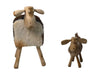 Schaap Shawn klein - 32x14x32 - wit/zwart- Teak/geitenhuid-Krukjes-HSM Collection