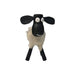 Schaap Shawn klein - 32x14x32 - wit/zwart- Teak/geitenhuid-Krukjes-HSM Collection