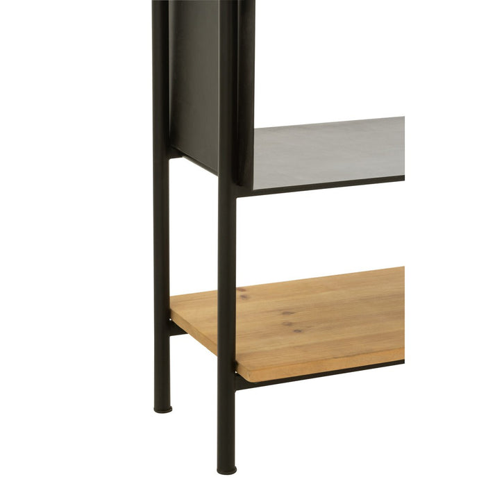 Schap Tina hout/ijzer zwart/naturel large-Vakkenkasten-J-Line