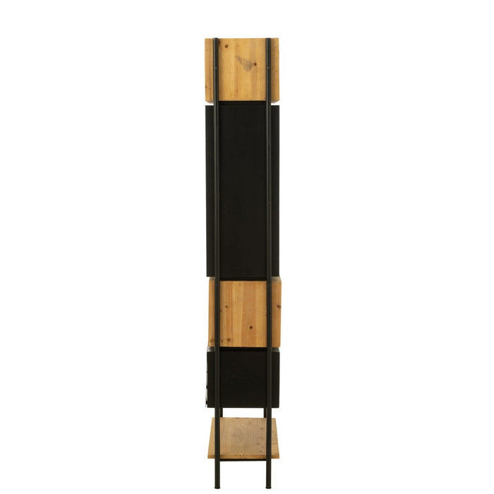 Schap Tina hout/ijzer zwart/naturel small-Vakkenkasten-J-Line