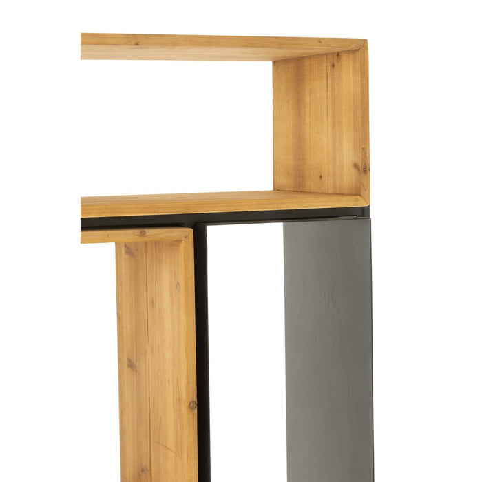 Schap Tina hout/ijzer zwart/naturel small-Vakkenkasten-J-Line