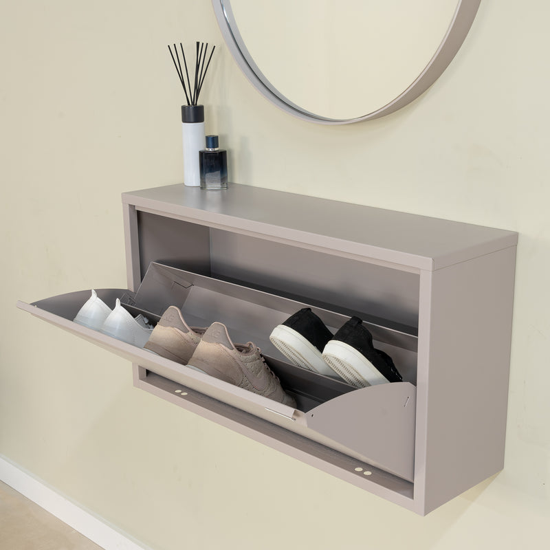Schoenenkast BILLY 1 MAXI Staal Silky Taupe 75.3x22.4x40.6cm-Schoenenrekken-Spinder
