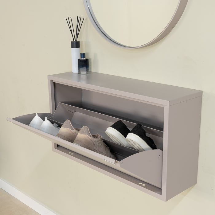 Schoenenkast BILLY 1 MAXI Staal Silky Taupe 75.3x22.4x40.6cm-Schoenenrekken-Spinder