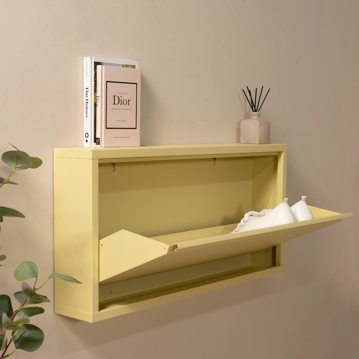 Schoenenkast BILLY 1 Staal Butter Yellow 75x12.5x37.5cm Spinder Design-Schoenenrekken-Spinder