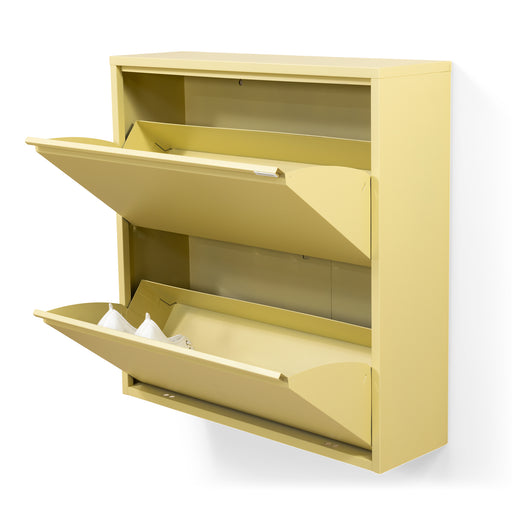 Schoenenkast BILLY 2 Staal Butter Yellow 75x22.5x77.5cm-Schoenenrekken-Spinder