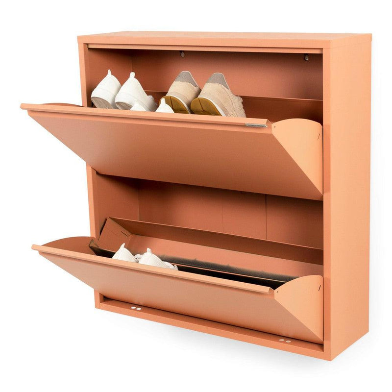 Schoenenkast BILLY 2 Staal Clay Terra 75x22.5x77.5cm-Schoenenrekken-Spinder