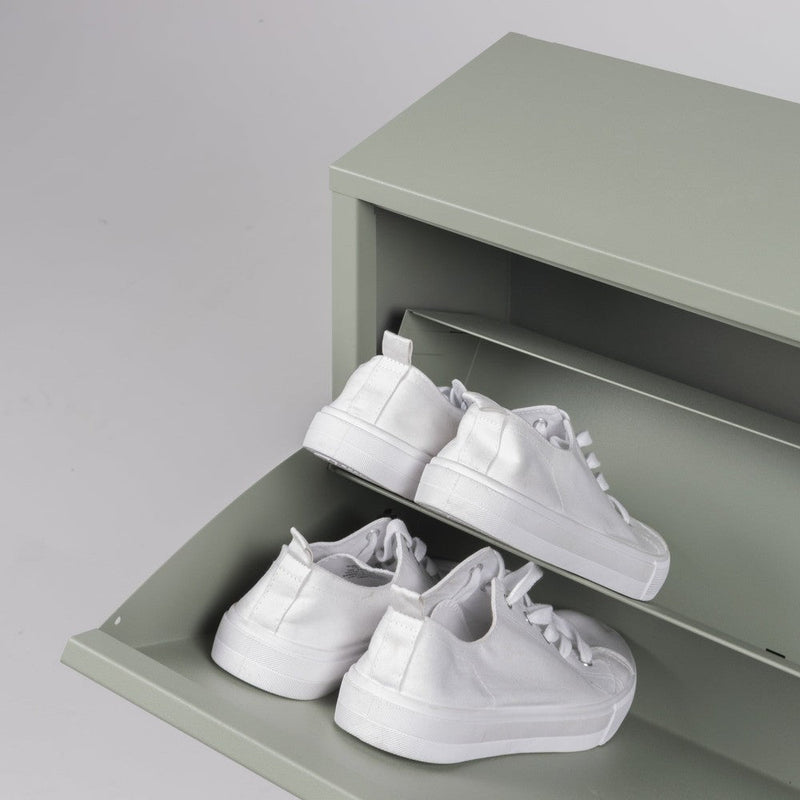 Schoenenkast BILLY 2 Staal Dusty Green 75x22.5x77.5cm-Schoenenrekken-Spinder