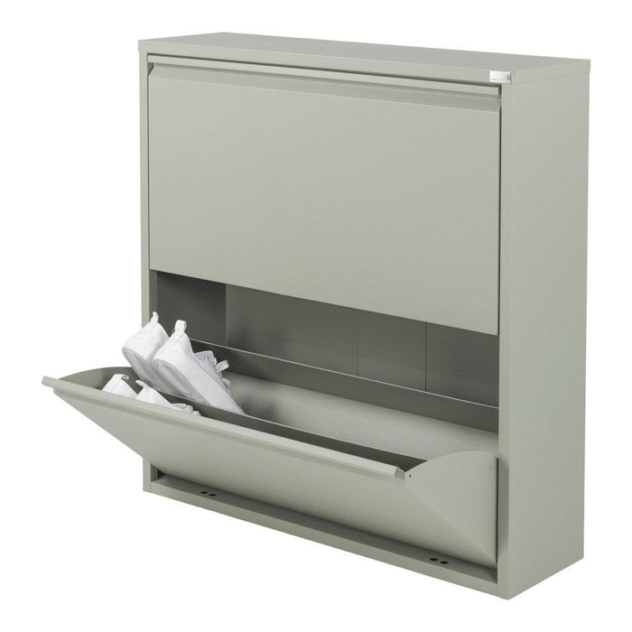 Schoenenkast BILLY 2 Staal Dusty Green 75x22.5x77.5cm-Schoenenrekken-Spinder