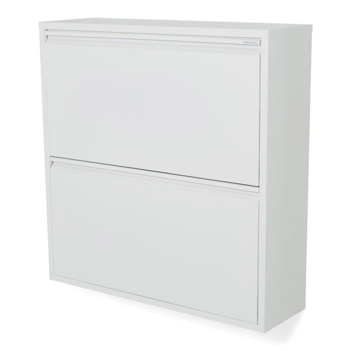 Schoenenkast BILLY 2 Staal Wit 75x22.5x77.5cm Spinder Design-Opbergkasten-Spinder