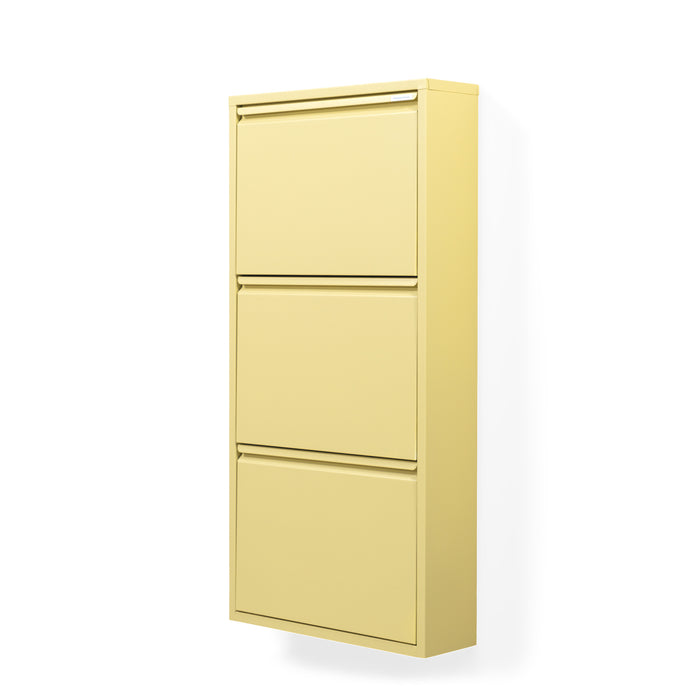 Schoenenkast BILLY 3 Staal Butter Yellow 50x15x103cm Spinder Design-Schoenenrekken-Spinder