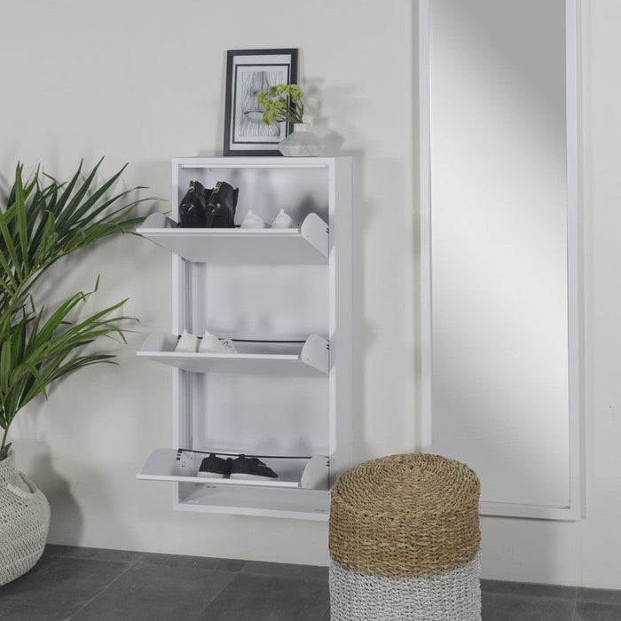 Schoenenkast BILLY 3 Staal Wit 50x15x103cm Spinder Design-Opbergkasten-Spinder