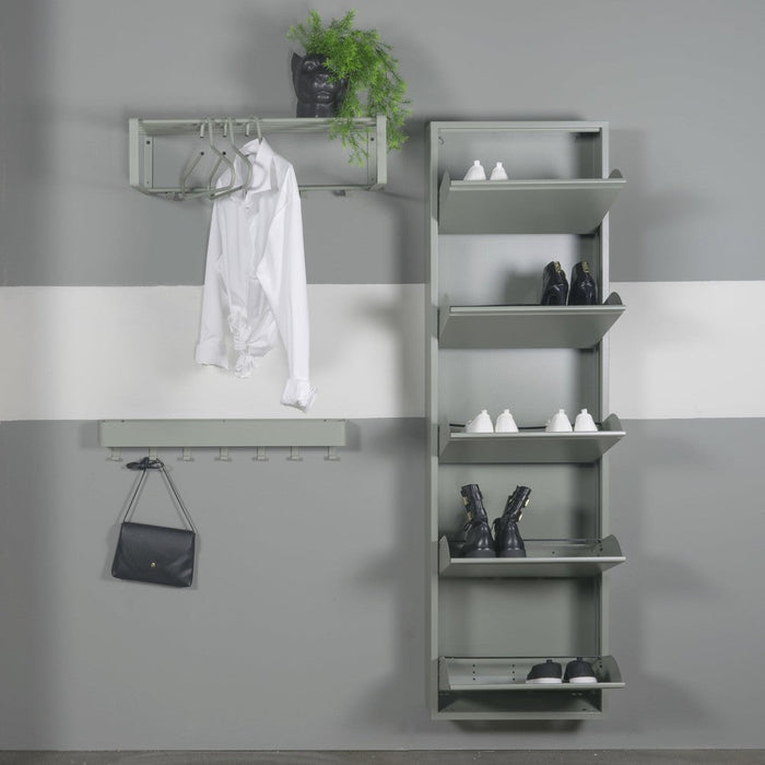 Schoenenkast BILLY 5 Staal Dusty Green 50x15x169cm Spinder Design-Opbergkasten-Spinder