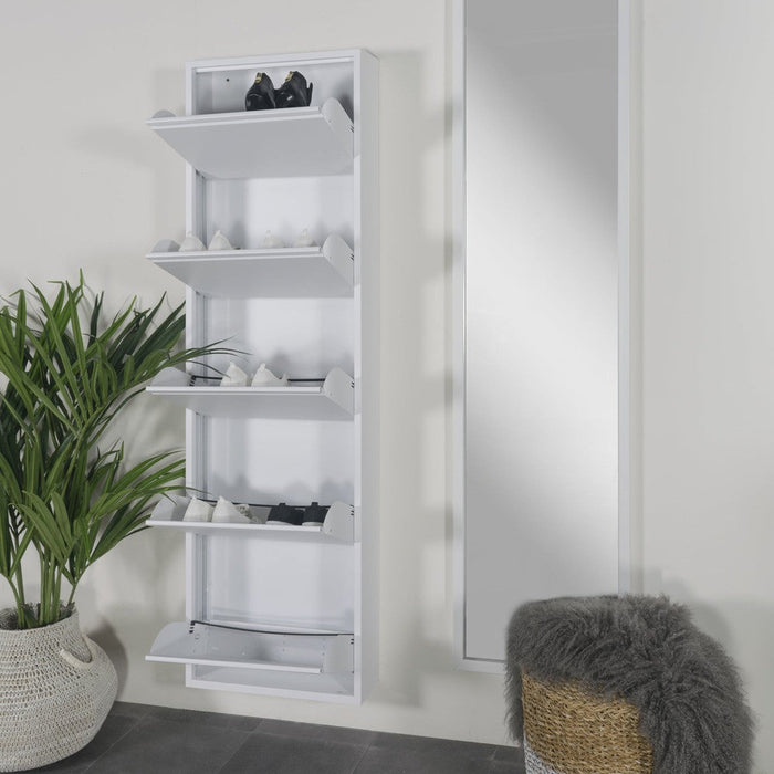 Schoenenkast BILLY 5 Staal Wit 50x15x169cm Spinder Design-Schoenenrekken-Spinder