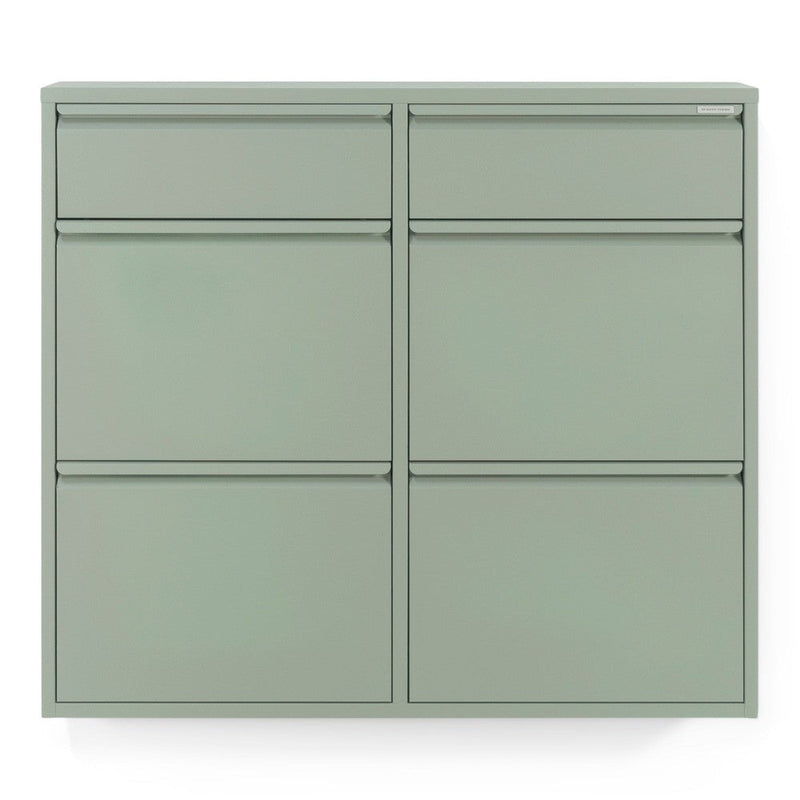 Schoenenkast BILLY 6 Staal Dusty Green 98x15x86cm Spinder Design-Schoenenrekken-Spinder