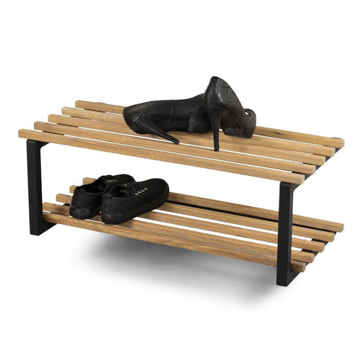 Schoenenrek MARCO Staal Zwart Eiken 71x34x26cm Spinder Design-Opbergkasten-Spinder