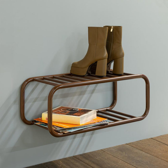 Schoenenrek RETRO Staal Chocolate Brown 72x35.2x28cm-Opbergkasten-Spinder