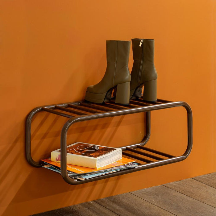 Schoenenrek RETRO Staal Chocolate Brown 72x35.2x28cm-Opbergkasten-Spinder