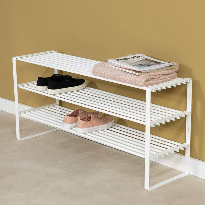 Schoenenrek REX SR 2 - 100cm Staal Wit 100x29x48.5cm-Opbergkasten-Spinder