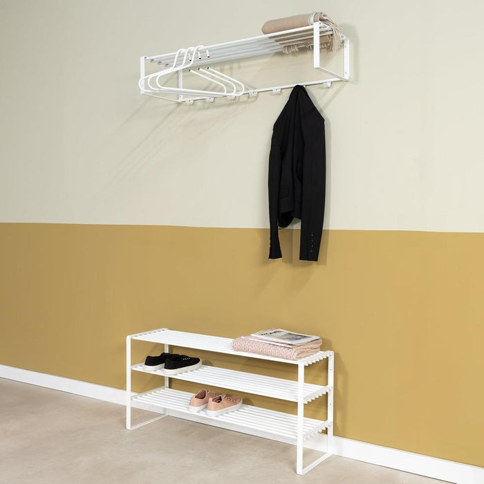 Schoenenrek REX SR 2 - 100cm Staal Wit 100x29x48.5cm-Opbergkasten-Spinder