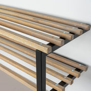 Schoenenrek RIZZOLI Staal Zwart Eiken 100x34x26cm Spinder Design-Schoenenrekken-Spinder