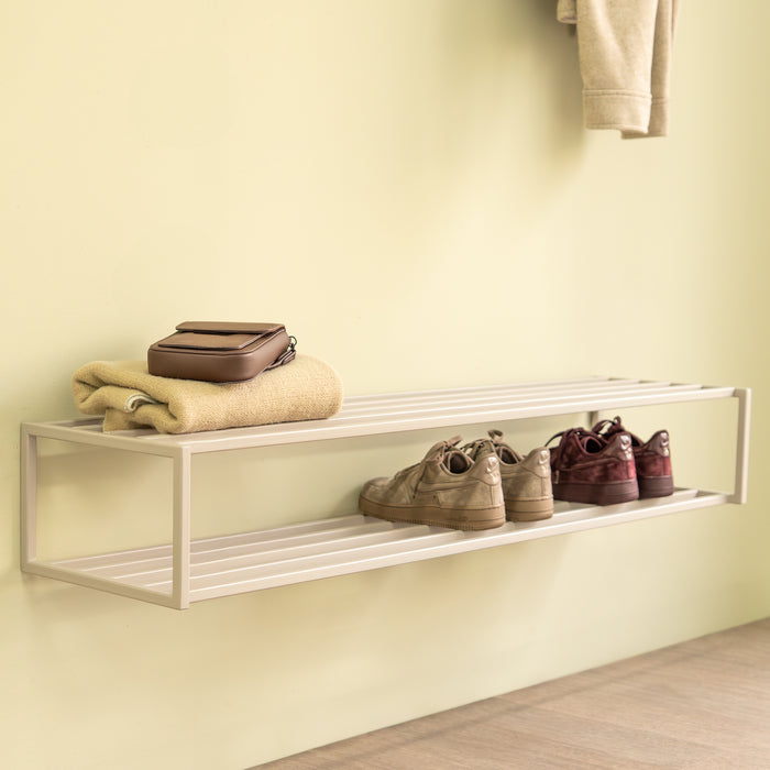 Schoenenrek SCHOOL 120 Staal Silky Taupe 118x30.5x20.5cm-Schoenenrekken-Spinder
