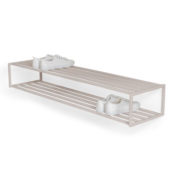 Schoenenrek SCHOOL 120 Staal Silky Taupe 118x30.5x20.5cm-Schoenenrekken-Spinder
