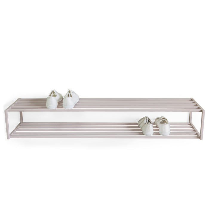 Schoenenrek SCHOOL 120 Staal Silky Taupe 118x30.5x20.5cm Spinder Design-Schoenenrekken-Spinder