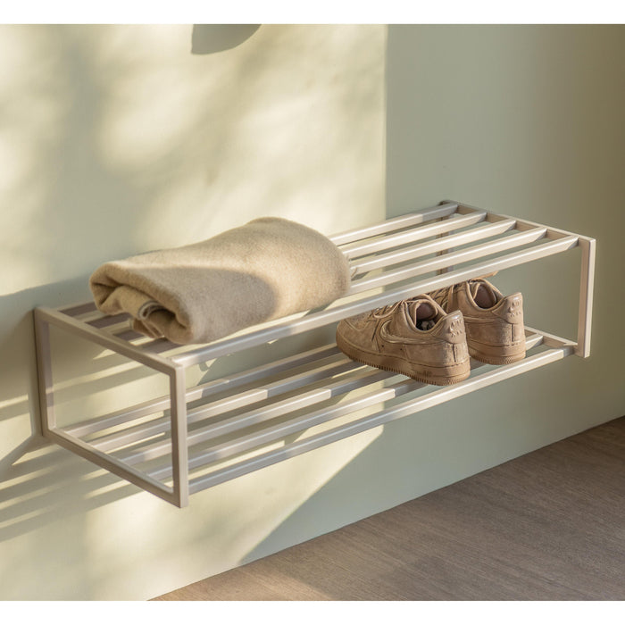 Schoenenrek SCHOOL 80 Staal Silky Taupe 78x30.5x20.5cm Spinder Design-Schoenenrekken-Spinder