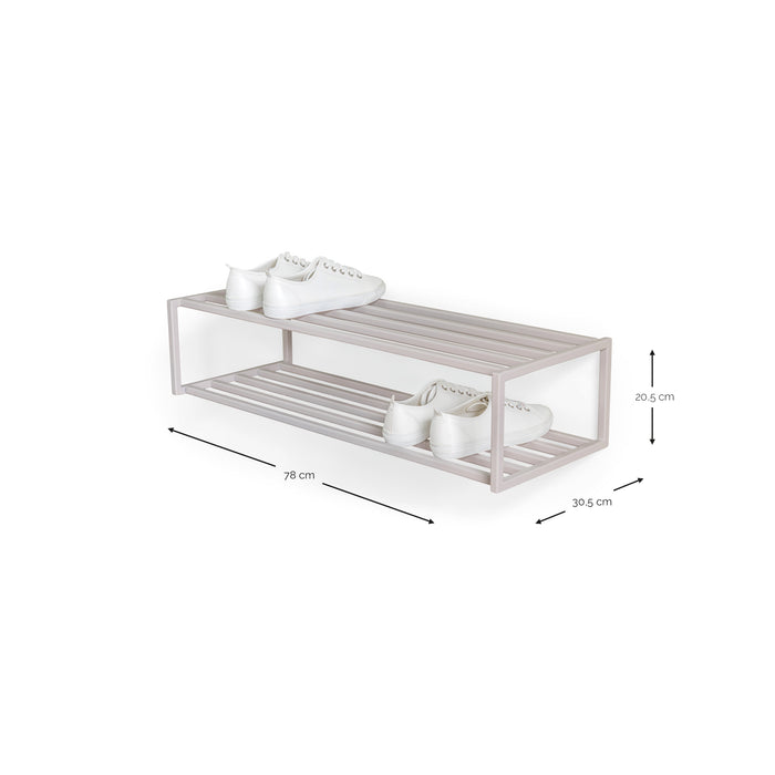 Schoenenrek SCHOOL 80 Staal Silky Taupe 78x30.5x20.5cm Spinder Design-Schoenenrekken-Spinder