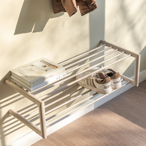 Schoenenrek SOENZ Staal Silky Taupe 80x33.5x23cm Spinder Design-Schoenenrekken-Spinder