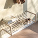 Schoenenrek SOENZ Staal Silky Taupe 80x33.5x23cm Spinder Design-Schoenenrekken-Spinder