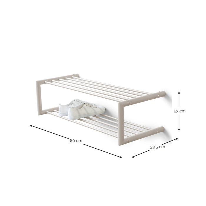 Schoenenrek SOENZ Staal Silky Taupe 80x33.5x23cm Spinder Design-Schoenenrekken-Spinder