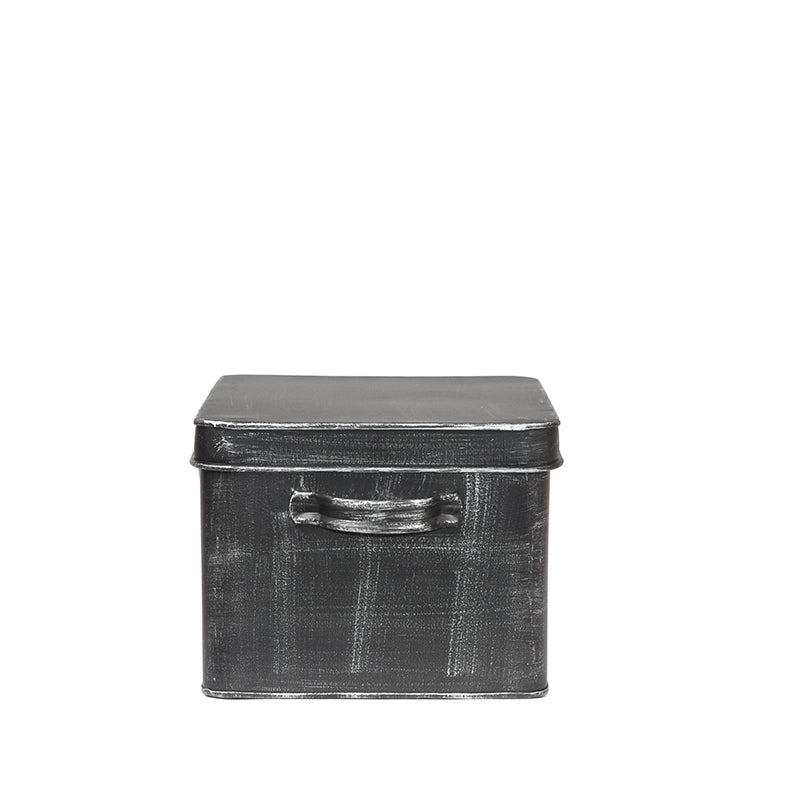 SchoenpoetsOpbergkist Antiek Zwart Metaal - 36x21x16 cm-Opbergdozen en manden-LABEL51
