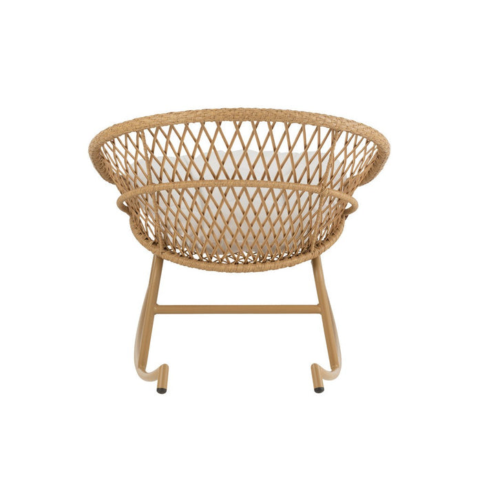 Schommelbare Eetkamerstoel + Kussen Zayo Metaal | Reed Beige-Eetkamerstoelen-J-Line