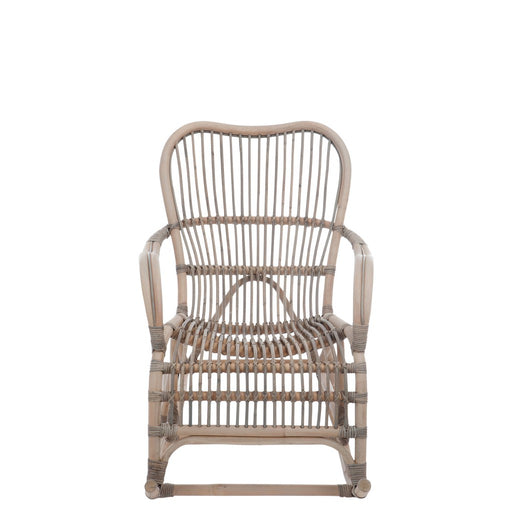 Schommelbare Eetkamerstoel Rattan Grey-Eetkamerstoelen-J-Line