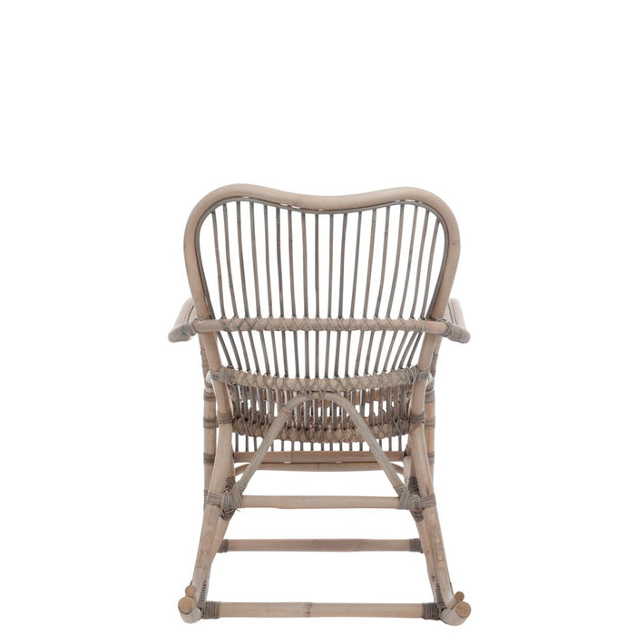 Schommelbare Eetkamerstoel Rattan Grey-Eetkamerstoelen-J-Line