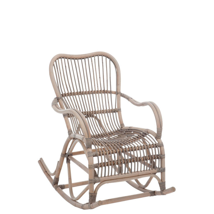 Schommelbare Eetkamerstoel Rattan Grey-Eetkamerstoelen-J-Line