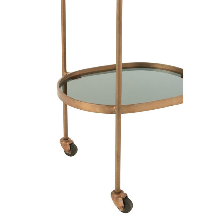 Serveerkar Ovaal 2niv ijzer/glas zwart/brons-Trolleys-J-Line