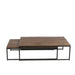 Set 2 salontafels hout/metaal bruin+zwart-Salontafels-J-Line