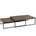 Set 2 salontafels hout/metaal bruin+zwart-Salontafels-J-Line