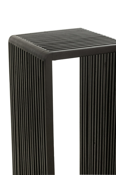 Set Of 2 Side Tables Cubic Recycle Teak Black-Bijzettafels-J-Line