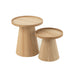 Set Of 2 Sidetables Round+Edges Wood Natural-Bijzettafels-J-Line