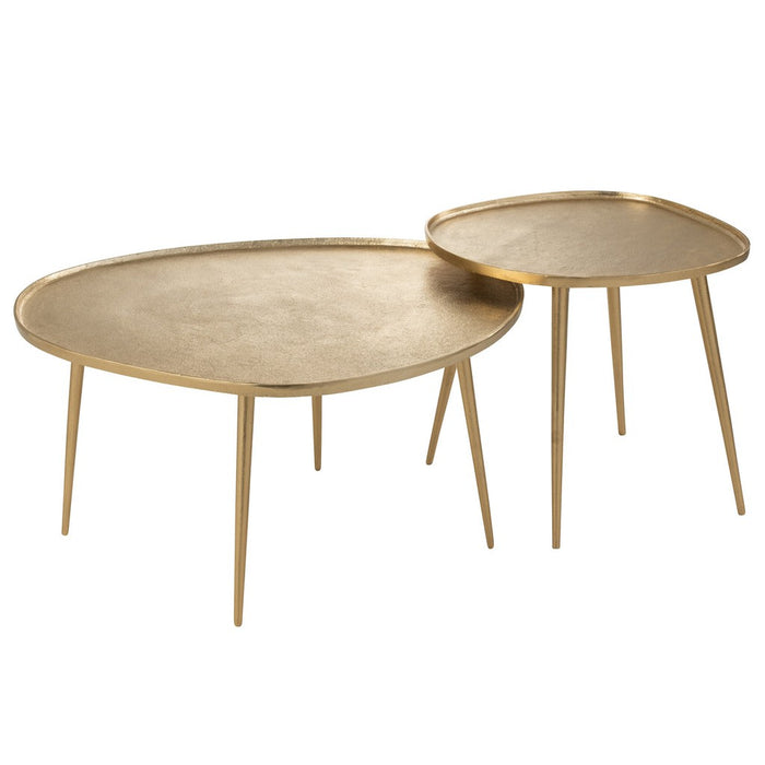 Set Of 2 Sidetables Vinta Aluminium Gold-Bijzettafels-J-Line